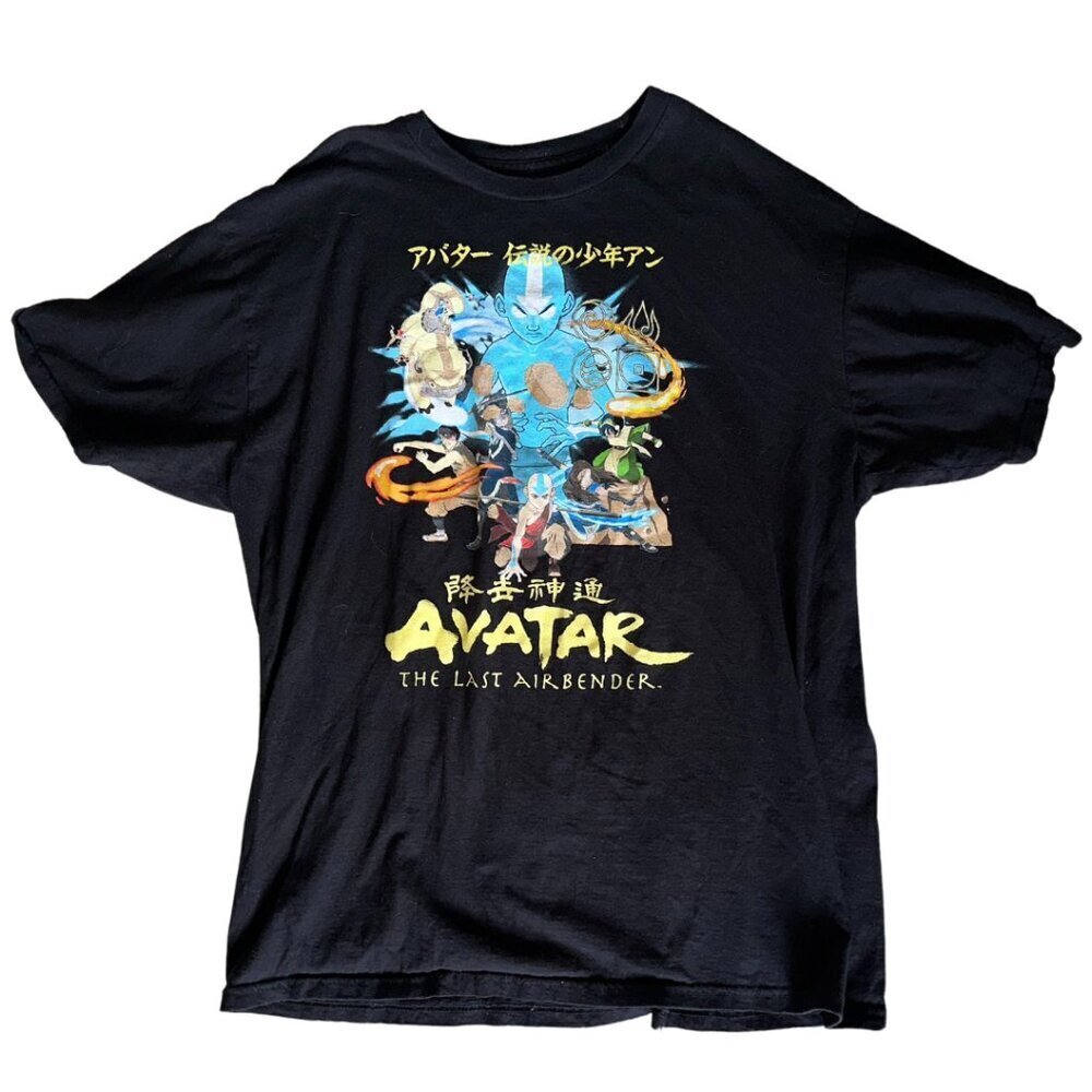 Avatar Last Airbender Anime Black Short Sleeve T Shirt Men Medium